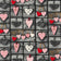 Bavlnená látka - 3D patchwork srdcia na sivej