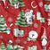 Bavlnená látka - vianočný sob a Santa Claus, červená