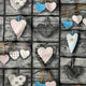 Bavlnená látka - 3D patchwork srdcia modré