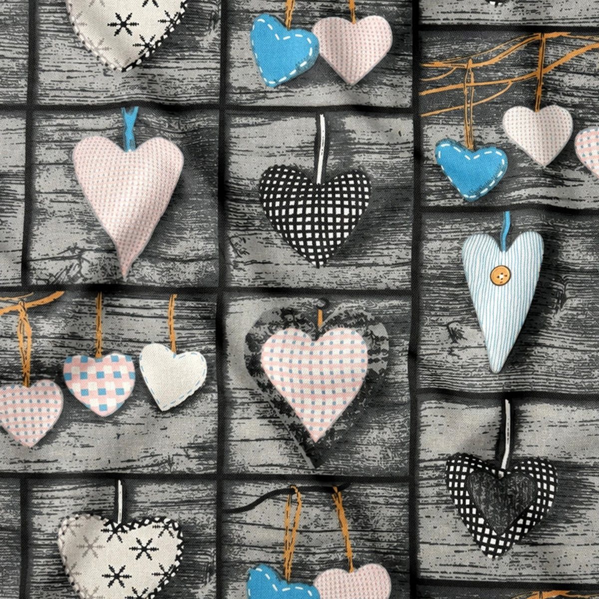 Bavlnená látka - vianočný patchwork, červená a hnedá