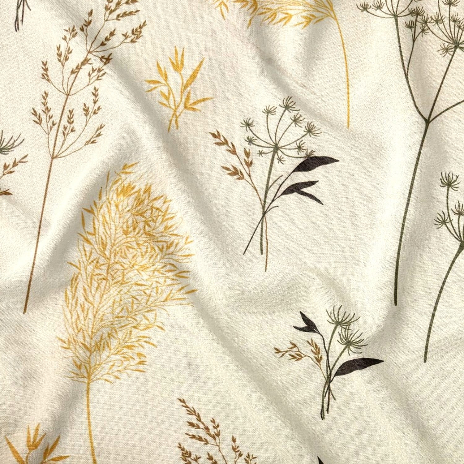 Bavlnená látka - botanická béžová