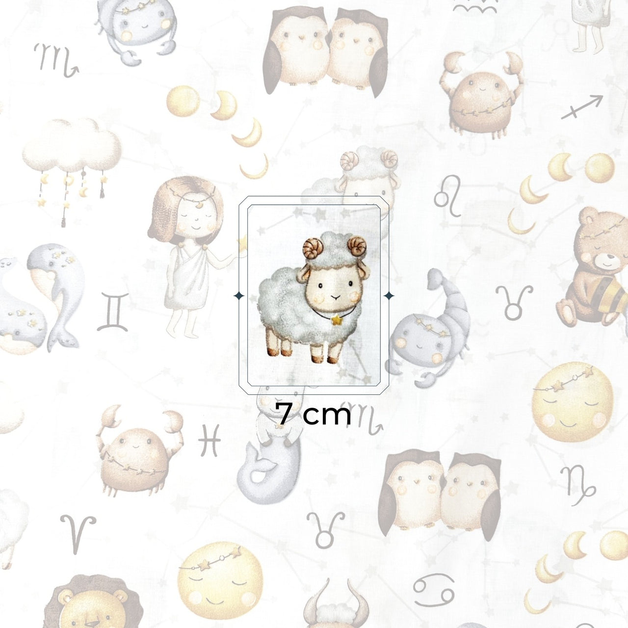 Cotton Fabric - Animal signs of the zodiac