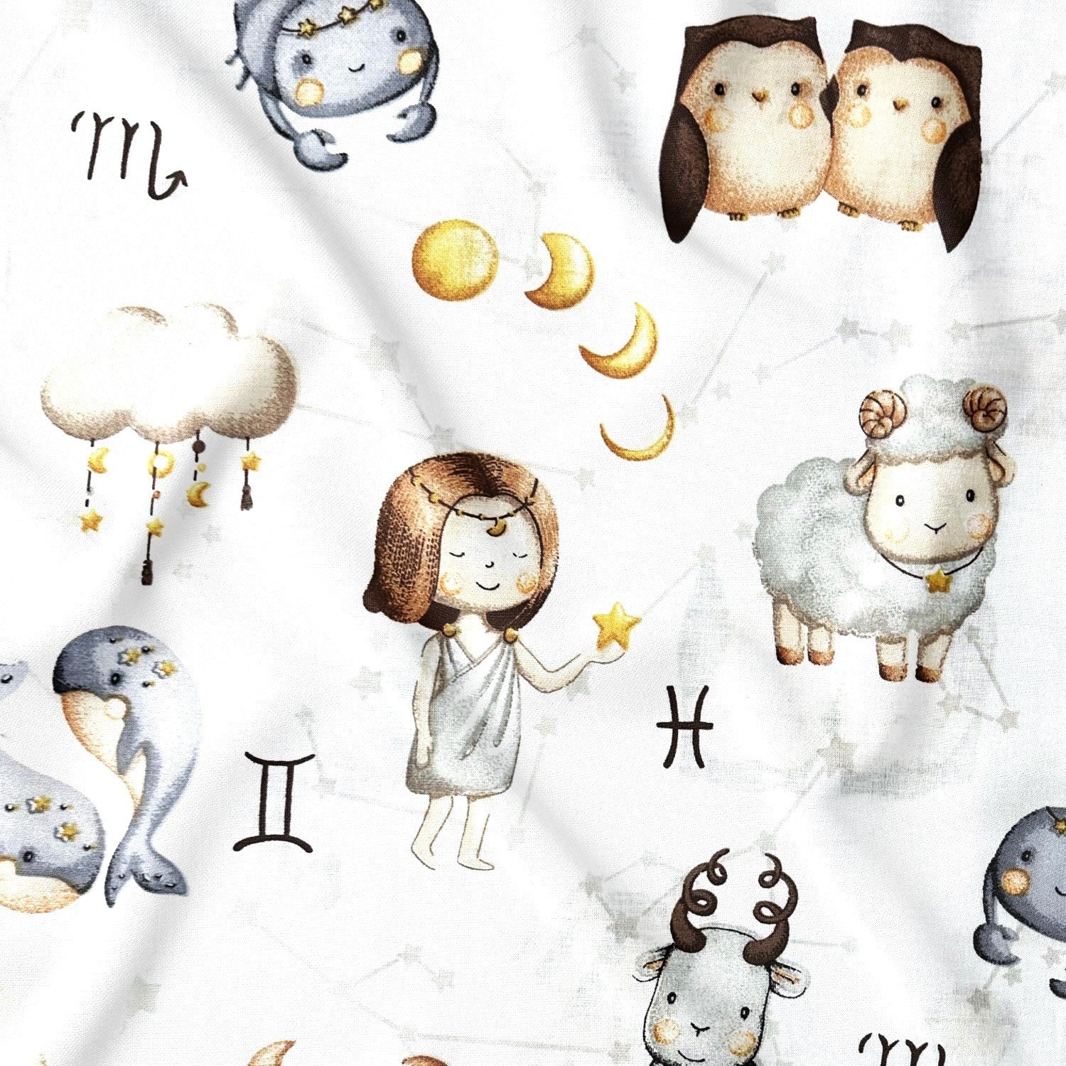 Cotton Fabric - Animal signs of the zodiac