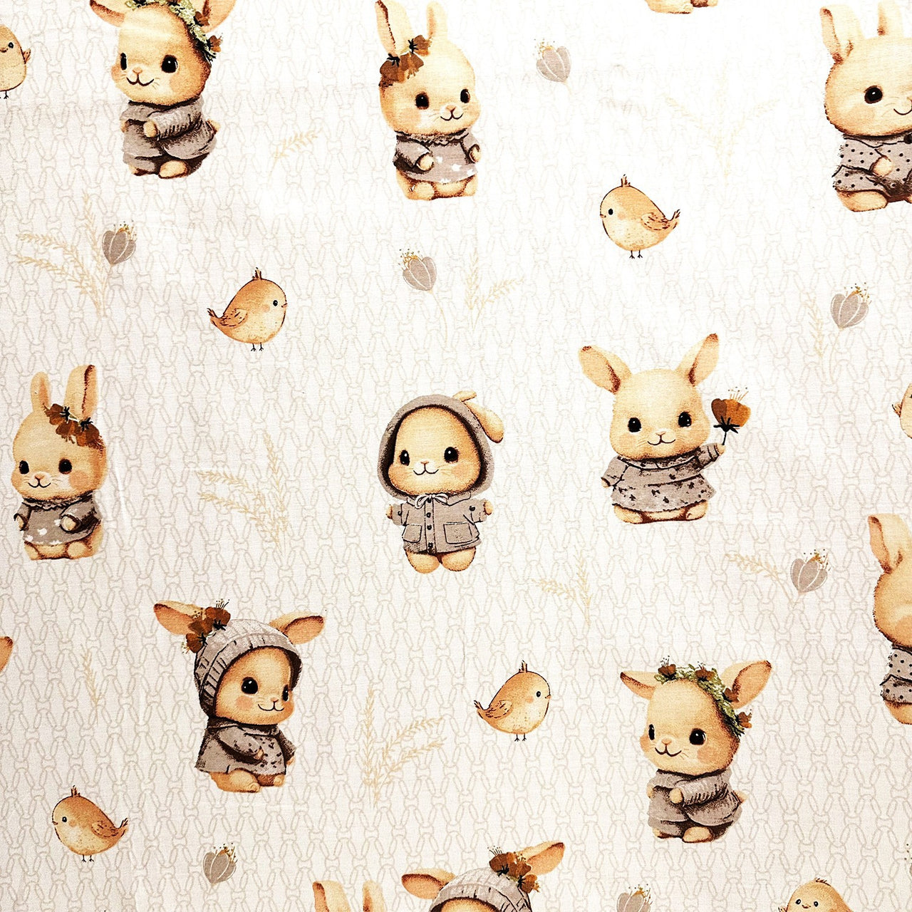 Cotton Fabric - Baby Bunny, Beige