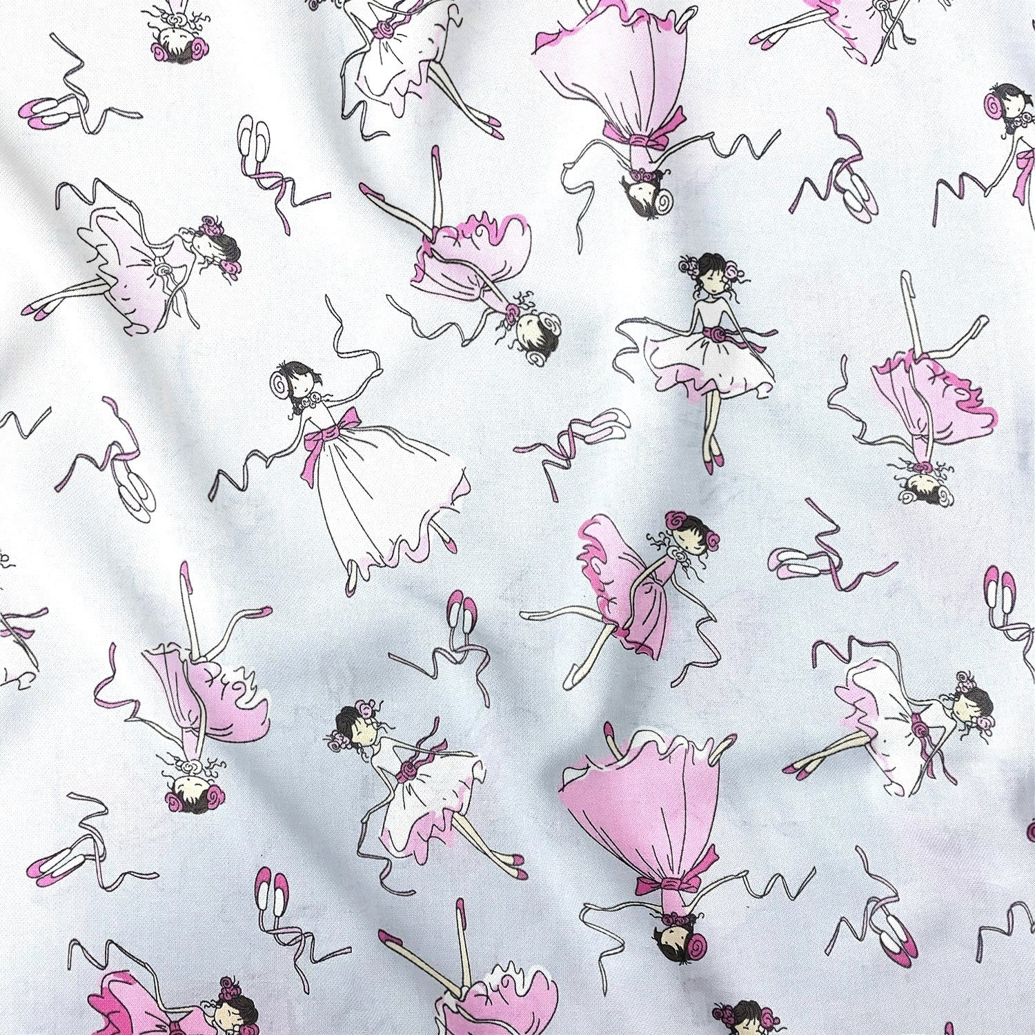 Cotton Fabric - Ballerinas Grey