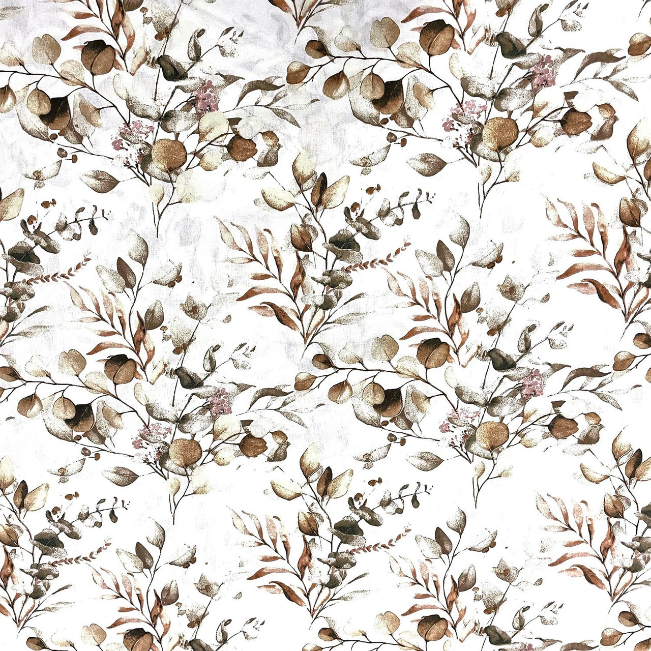 Cotton Fabric - Brown Eucalyptus