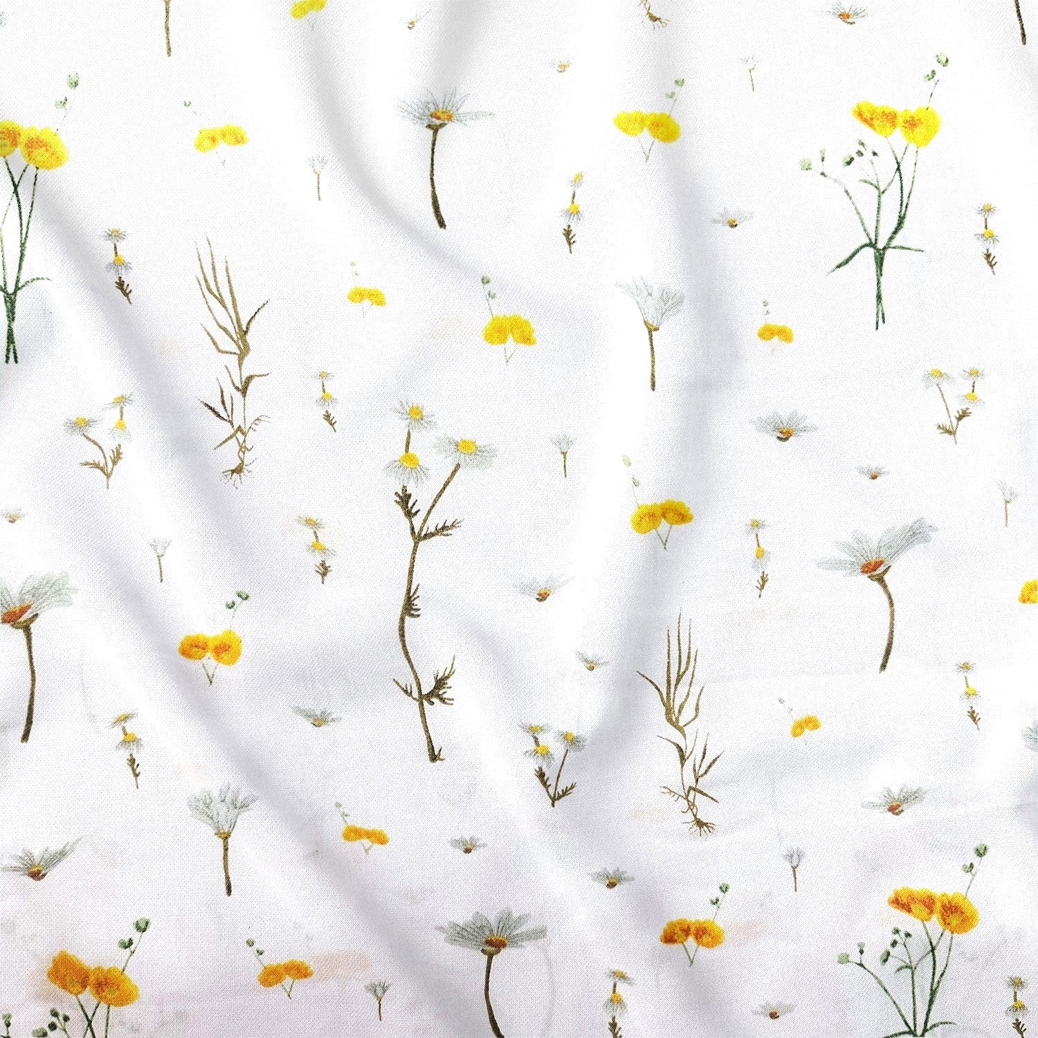 Cotton Fabric - Common daisy