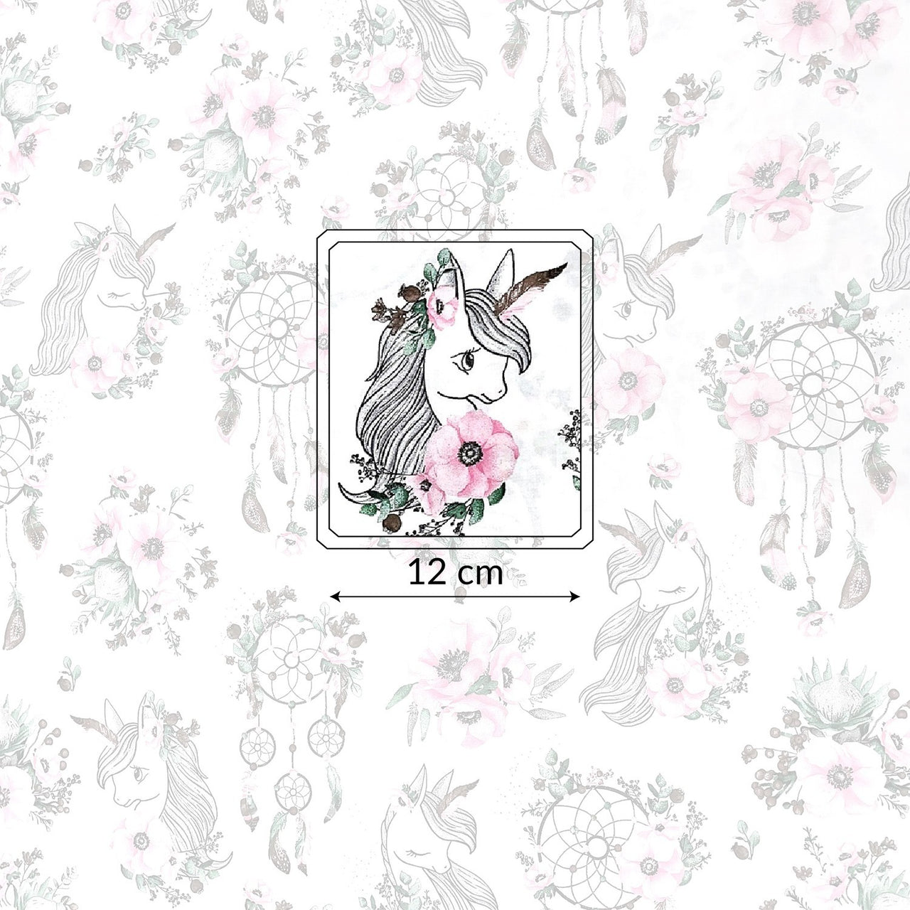 Cotton Fabric - Dream Catchers and Unicorn