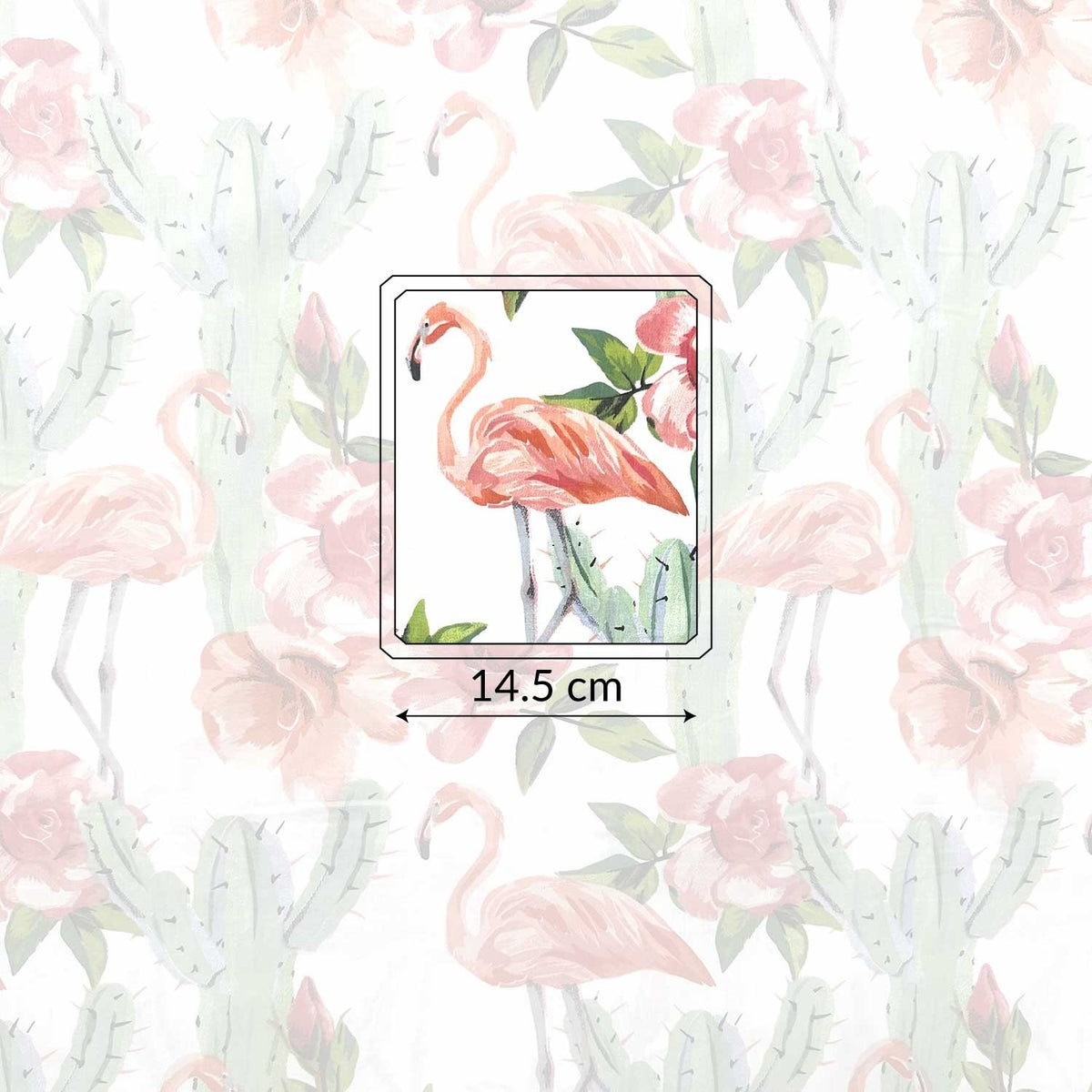 Cotton Fabric - Flamingos and Cacti