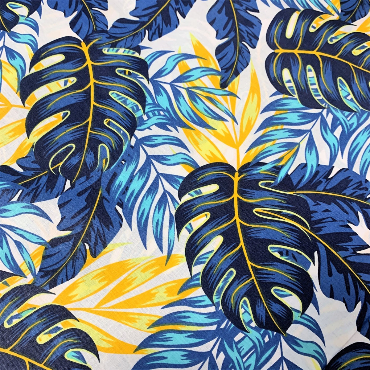 Cotton Fabric - Gold Monstera