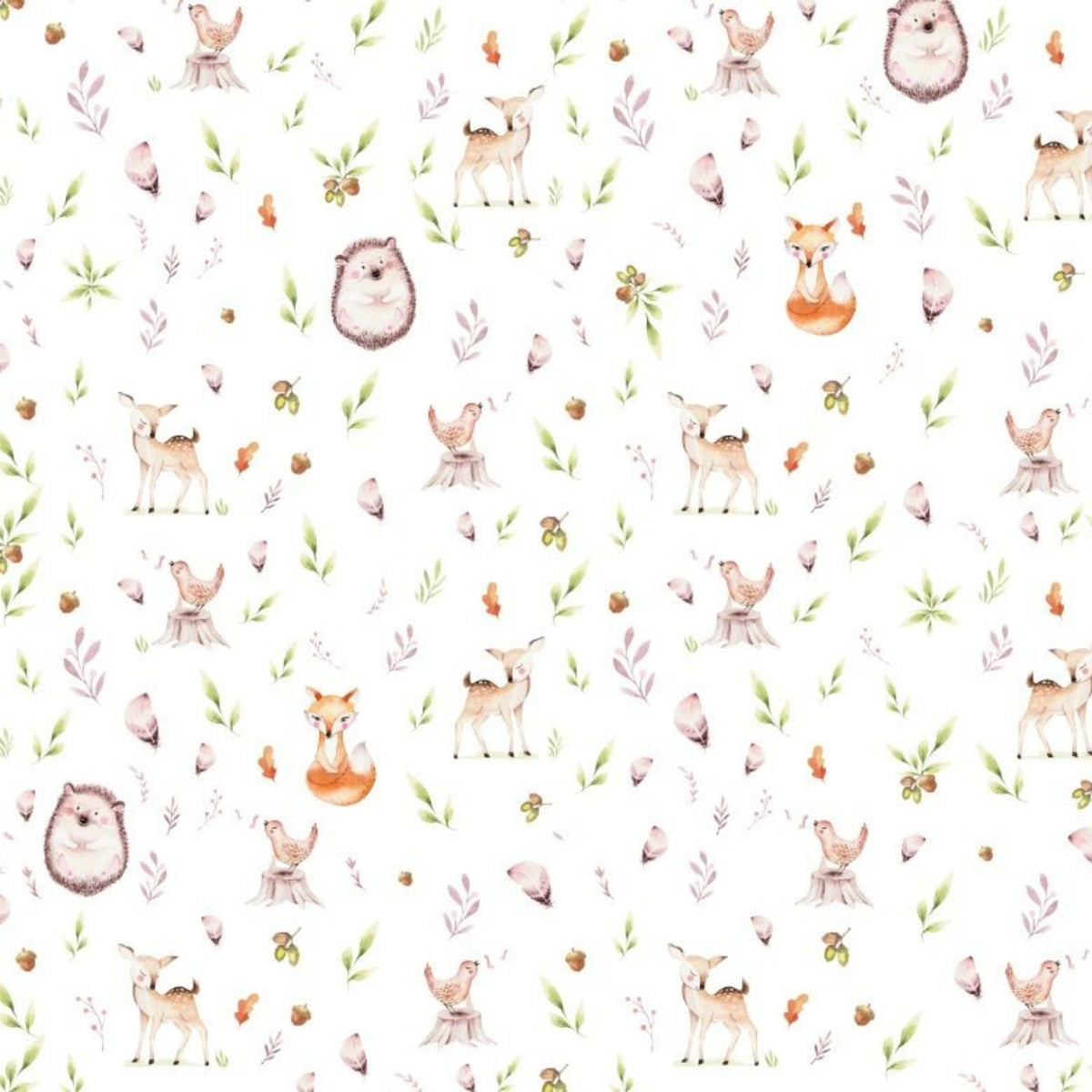 Cotton Fabric - Hedgehogs and Meadow