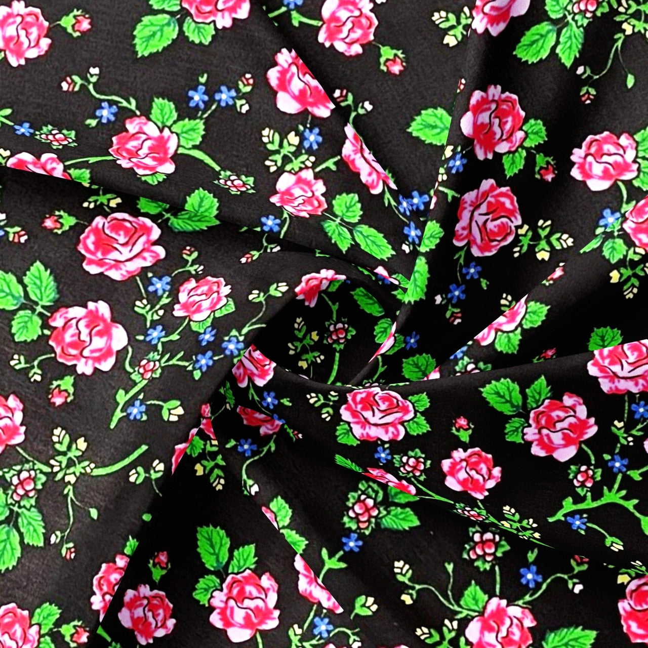 Cotton Fabric - Highland Flowers Black II