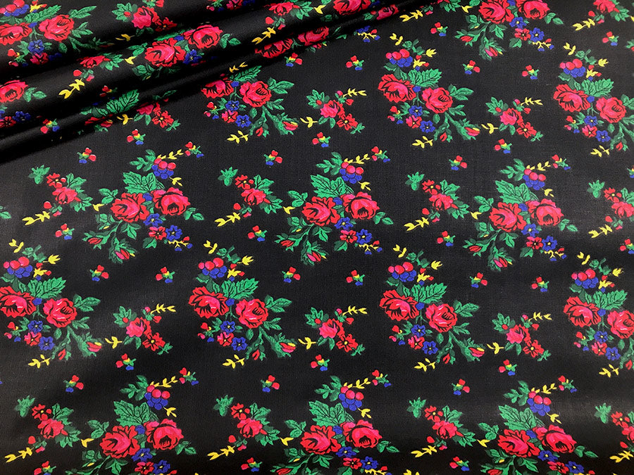 Cotton Fabric - Highland Flowers Black