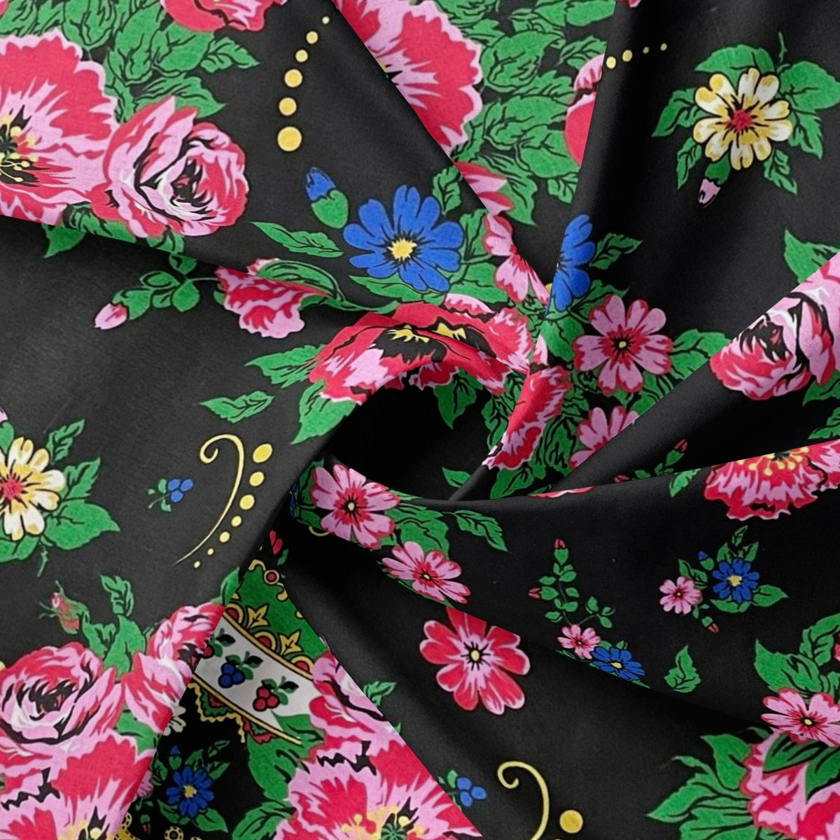 Cotton Fabric - Highland Scarf on black