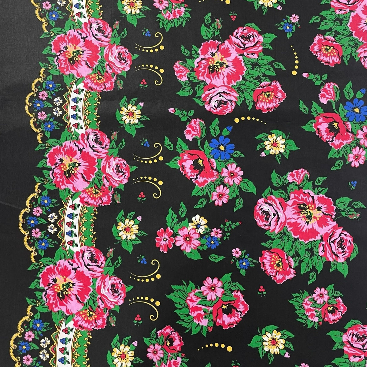 Cotton Fabric - Highland Scarf on black