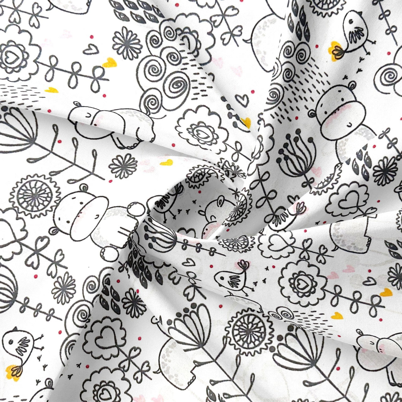 Cotton Fabric - Hippo
