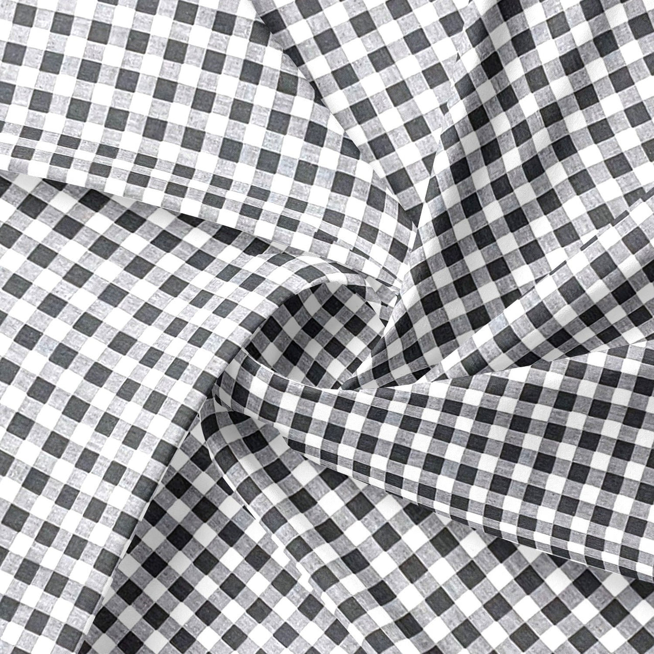 Cotton Fabric - Ikea Grid Grey