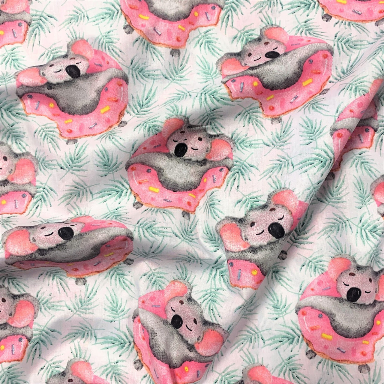 Cotton Fabric - Koala and Donut