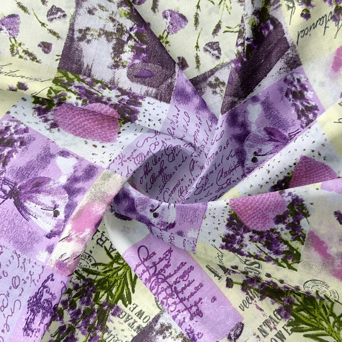 Cotton Fabric - Lavender Purple Patchwork