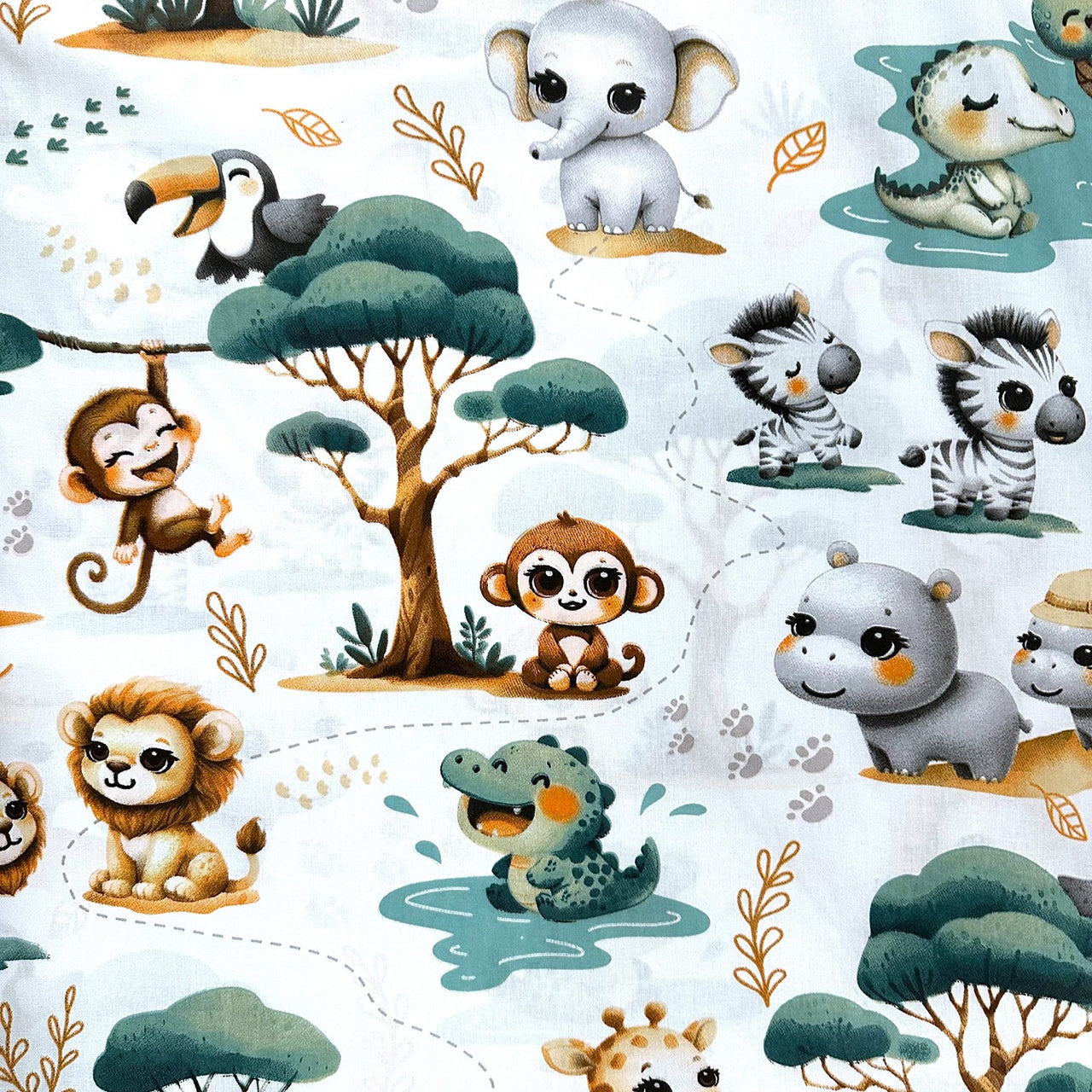 Cotton Fabric - Little Animals' Jungle