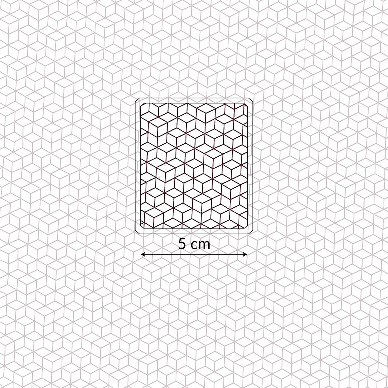 Cotton Fabric - Maroon 3D Cubes