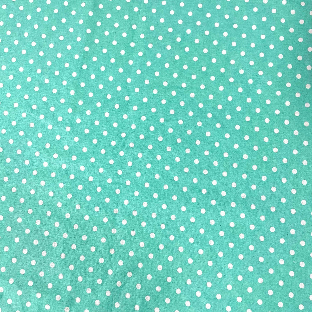 Cotton Fabric - Mint Dots 7 mm