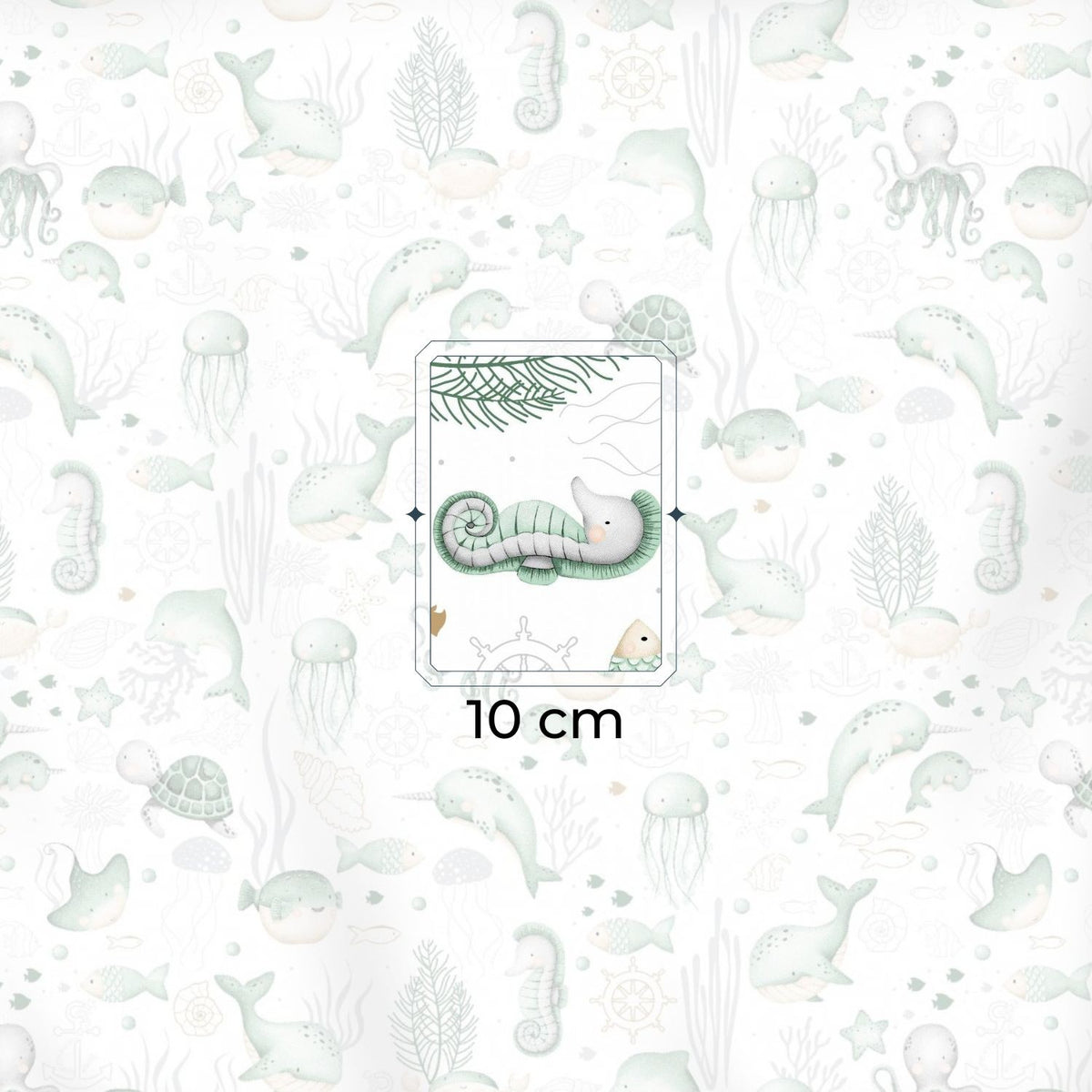 Cotton Fabric - Mint Ocean