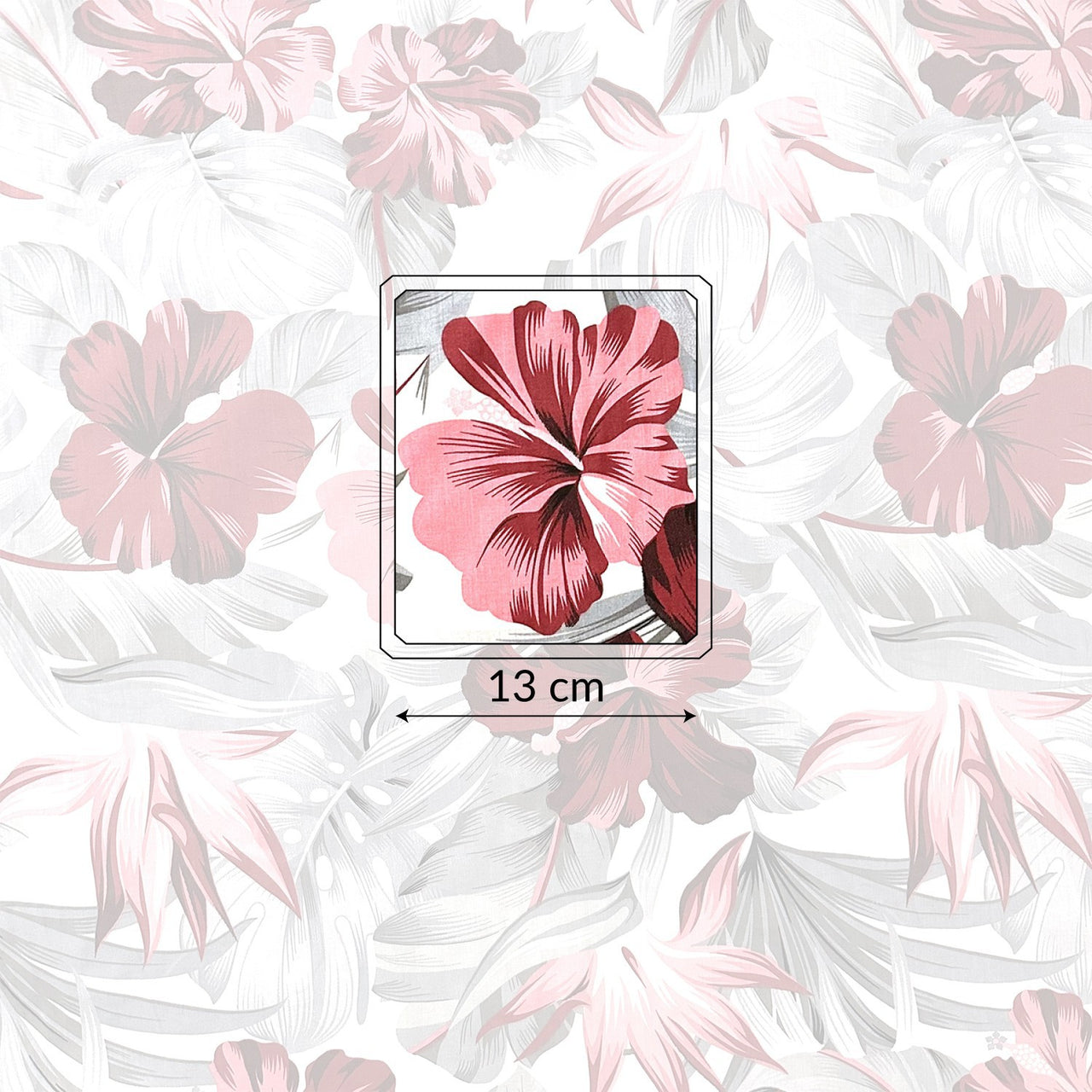 Cotton Fabric - Monstera light burgundy
