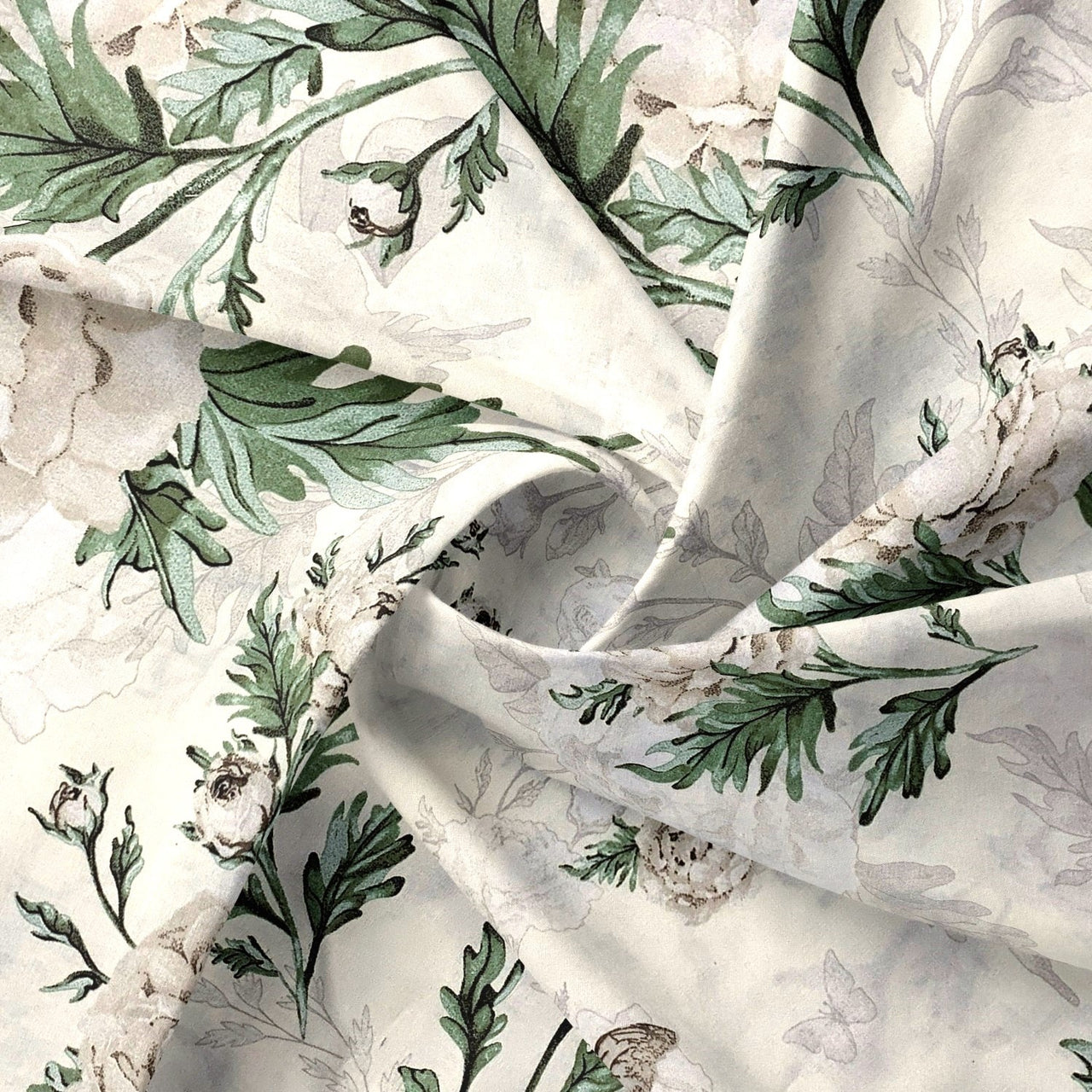 Cotton Fabric - Peony Flowers