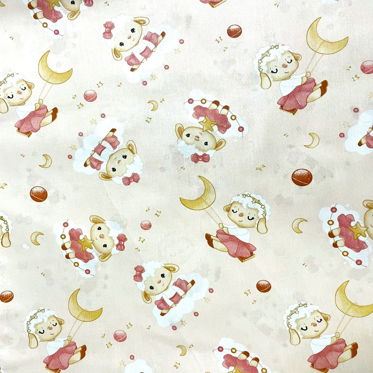 Cotton Fabric - Sheep and Clouds