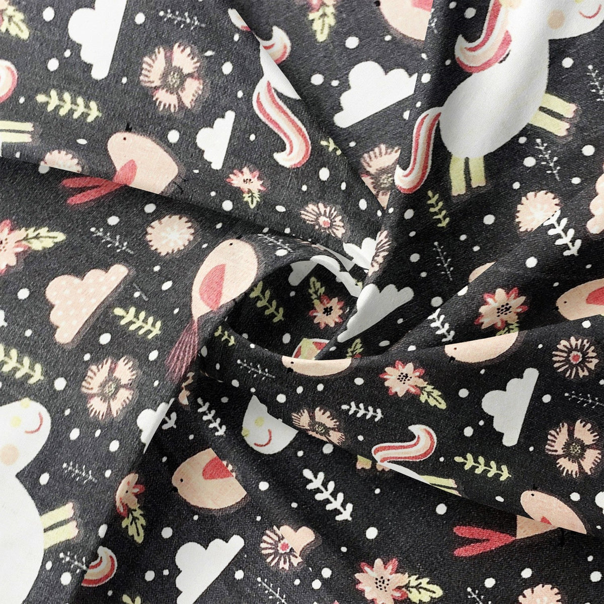 Cotton Fabric - Unicorns and Birds