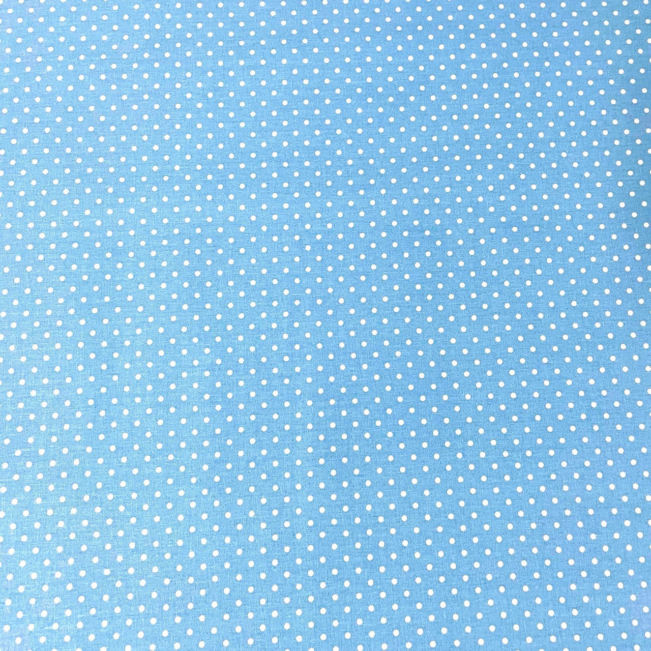Cotton Fabric - White Dots on Light Blue 4 mm