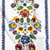 Bavlnená látka - Łowicz folklór tmavomodré pruhy