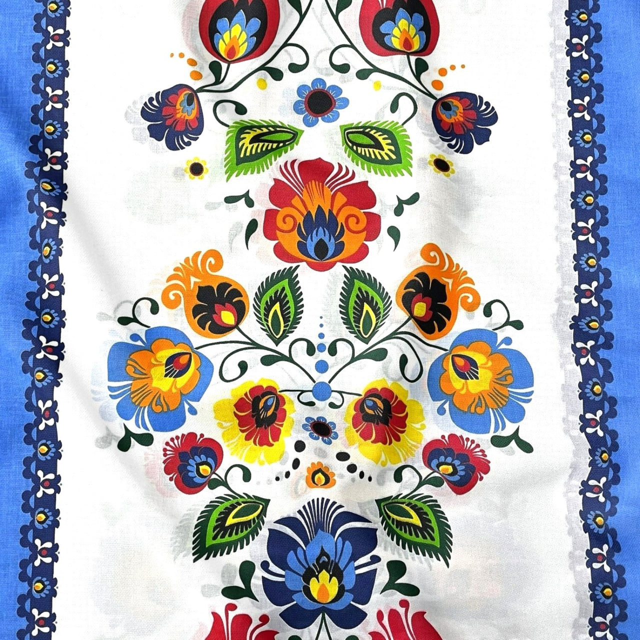 Cotton Fabric - Łowicz Folklore Stripes Blue