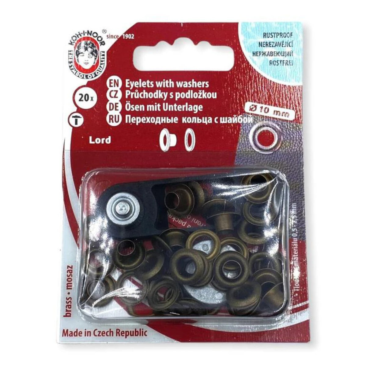 Eyelets with washers - brass