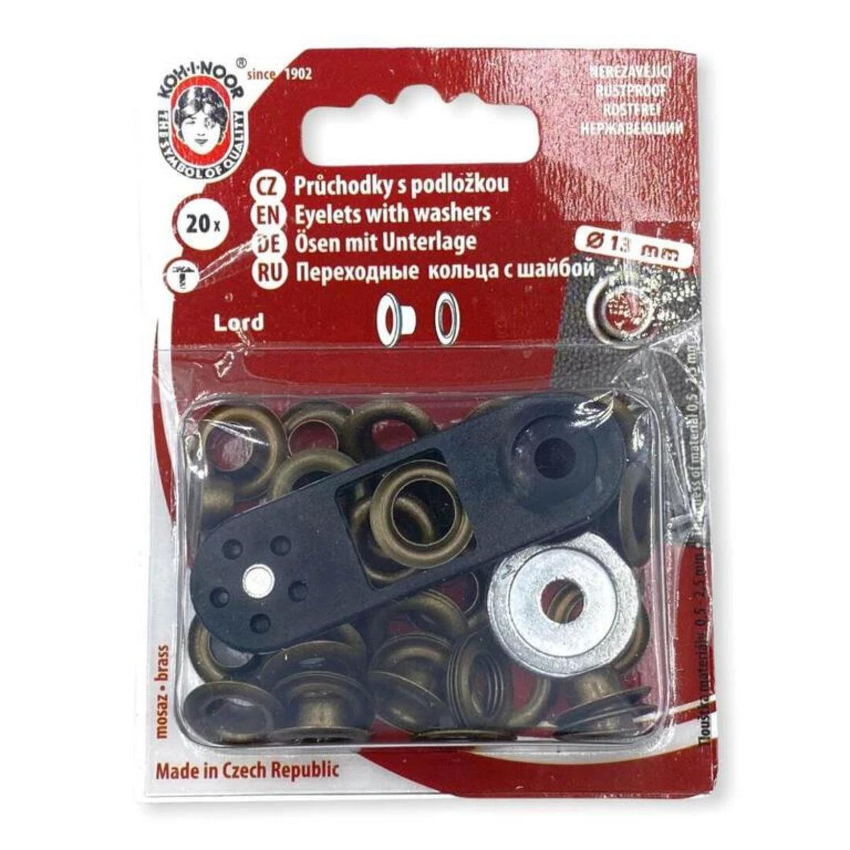 Eyelets with washers - brass