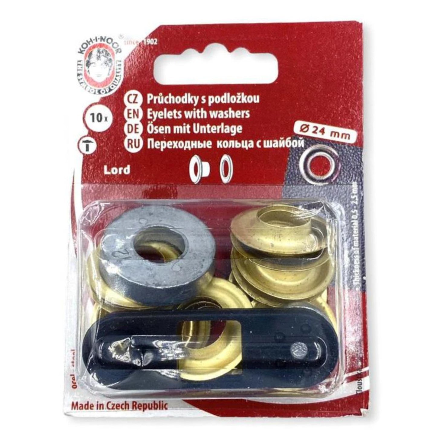 Eyelets with washers - gold
