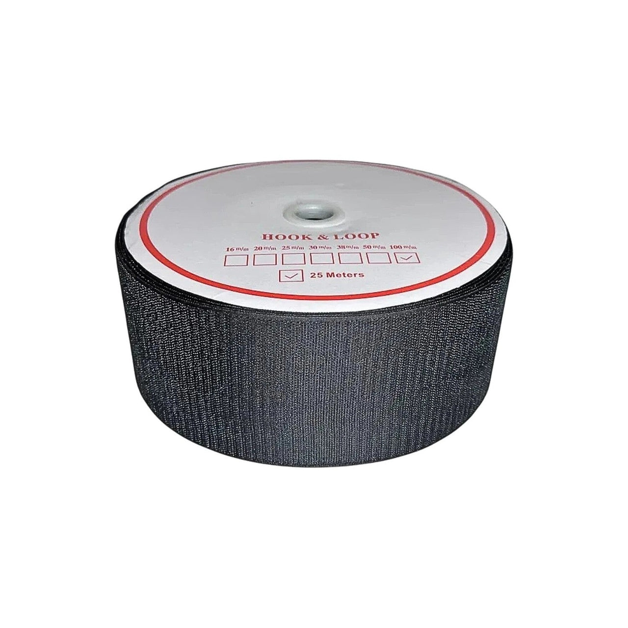 Hook and Loop Velcro Tape - Roll 25 m - Black