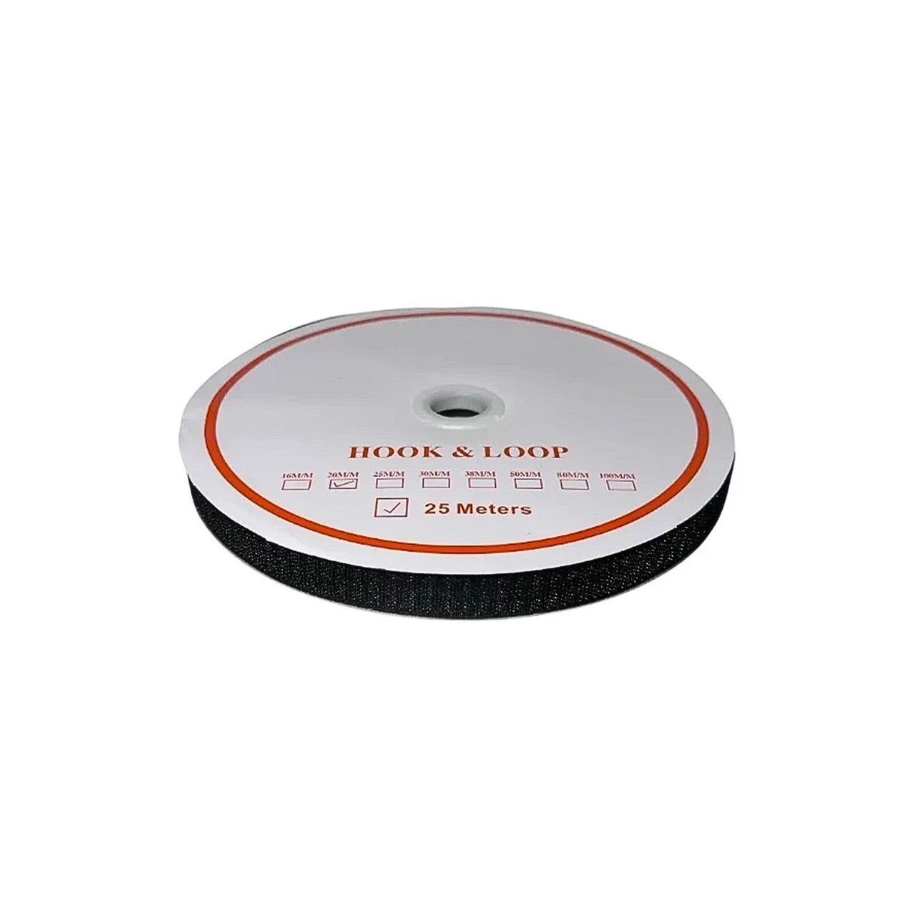 Hook and Loop Velcro Tape - Roll 25 m - Black