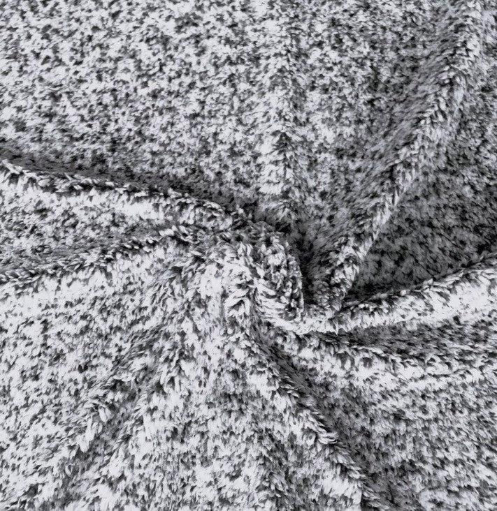 Knitted Lamb Fabric - Black and White
