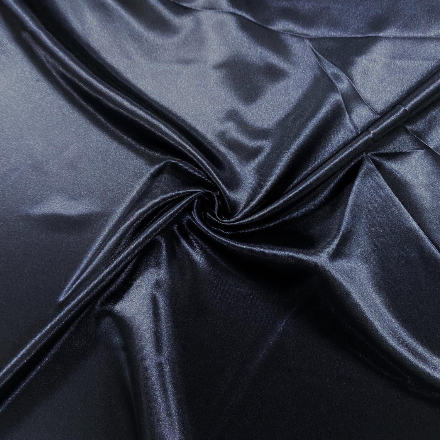 Satin Fabric - Dark Navy Blue