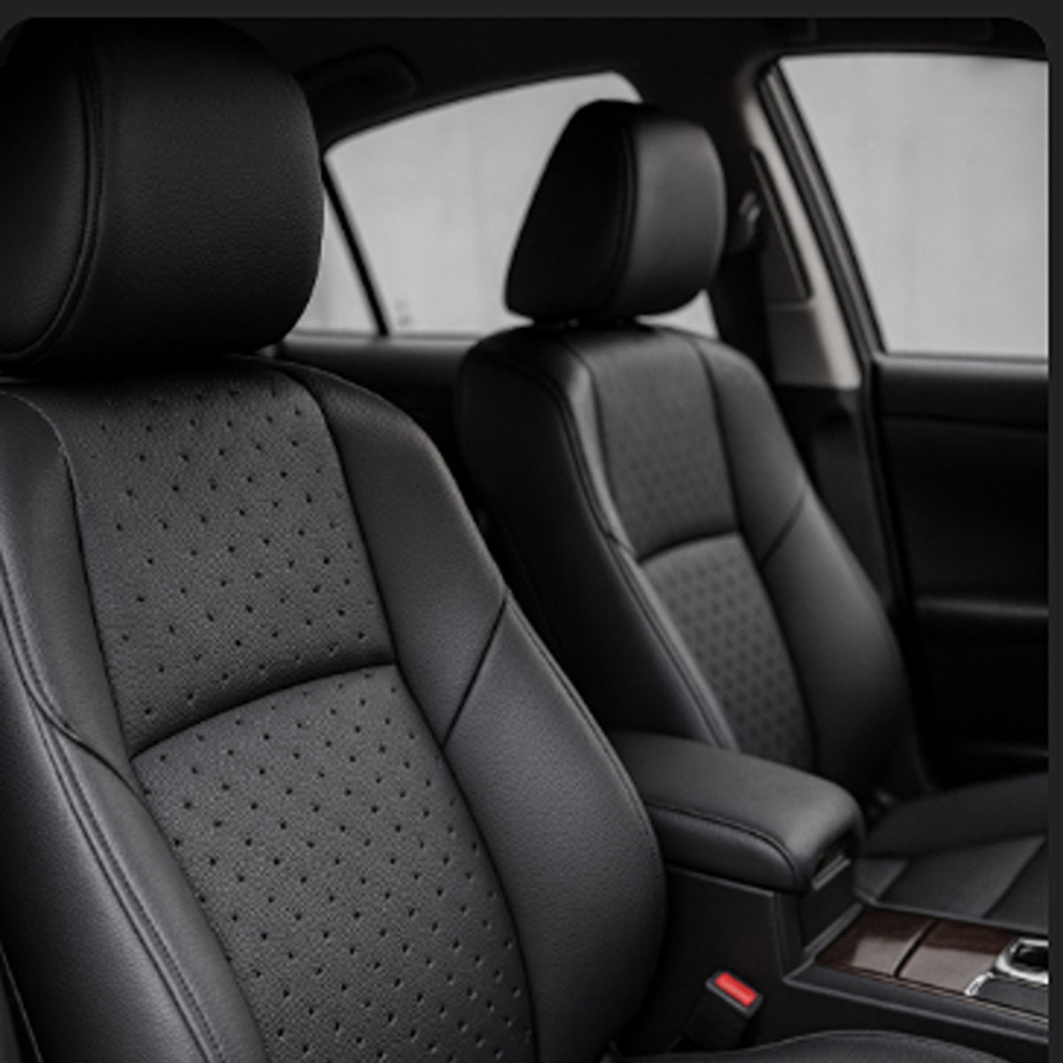UV+ Quilted SOFT DOT Eco-Leather - Black - Upholstery Fabric for Cars