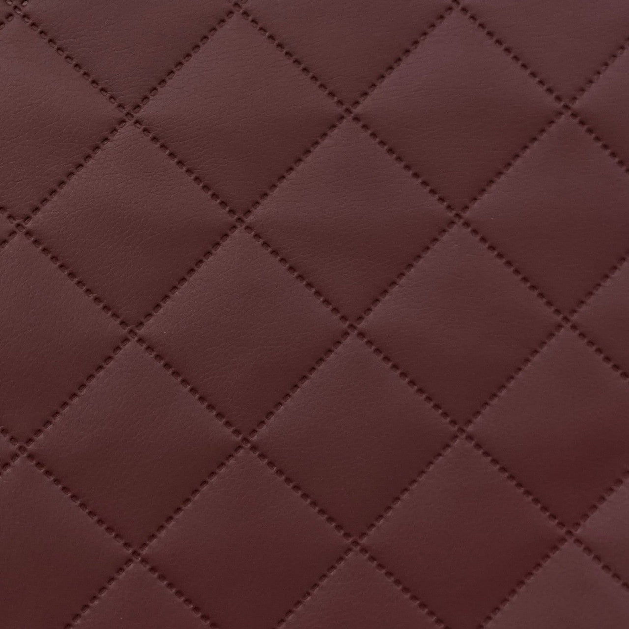 Upholstery Fabric Quilted PU Leather Diamond 5x5 - Maroon