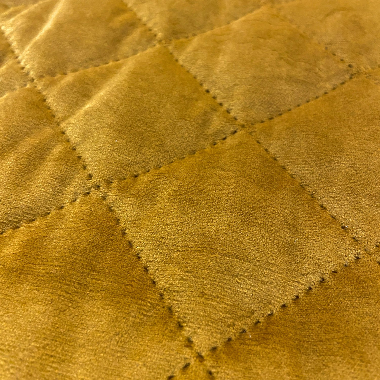 Upholstery Fabric Quilted Velour Diamond 5x5 - Mustard