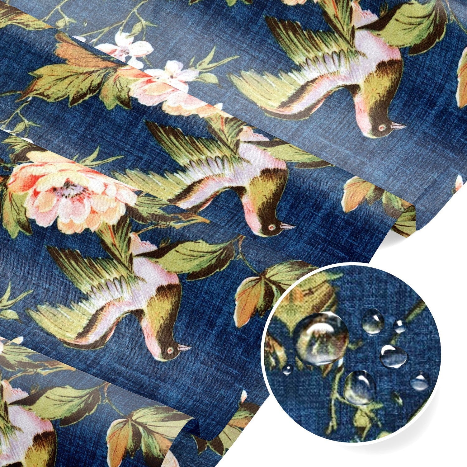Water Resistant Fabric Oxford - Birds and Jeans