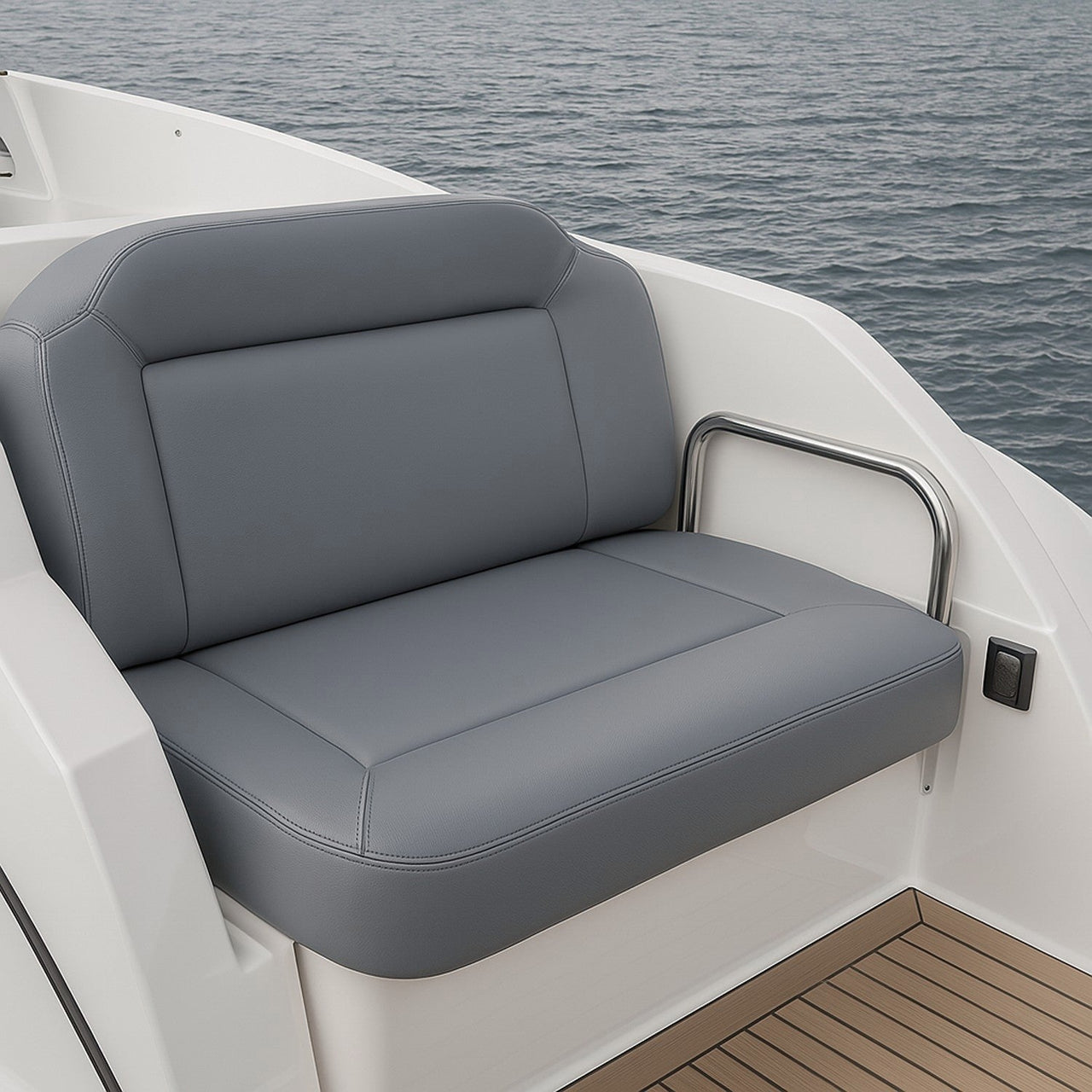 Waterproof ECO LEATHER MARINA classic M - UV-resistant fabric for yachts, boats, covers - Grey